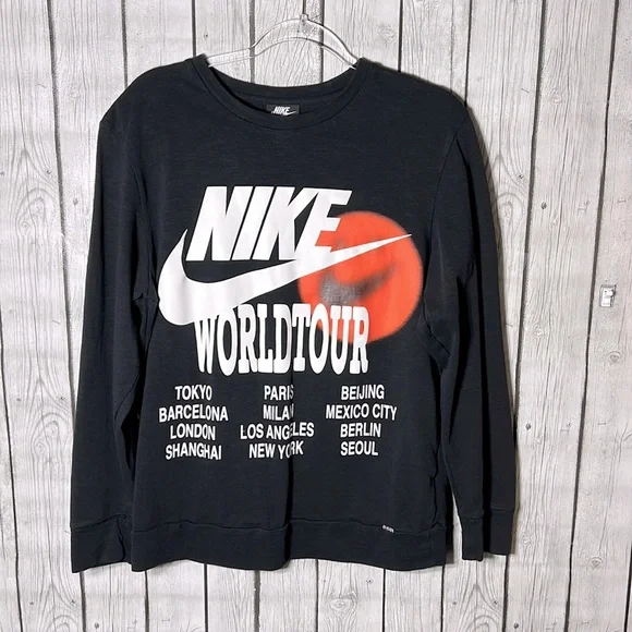 NIKE SPORTSWEAR WORLD TOUR LONG SLEEVE SHIRT SIZE MEDIUM - Picture 2 of 12
